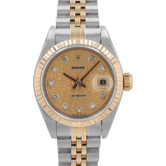 Rolex Ladies Datejust 26mm Champagne Jubilee Dia Dial Fluted Jubilee Band 69173 main image 8